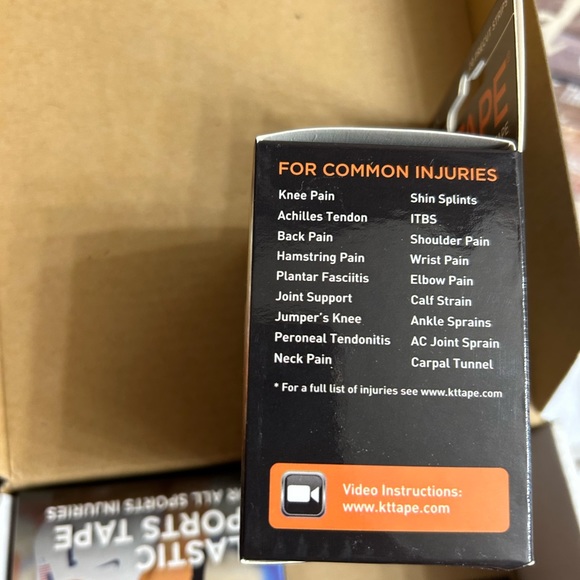 Physical therapy tape NEW KT Tape, NWT precut 1 box Elastic Sports Tape blk 20ct - Picture 2 of 4